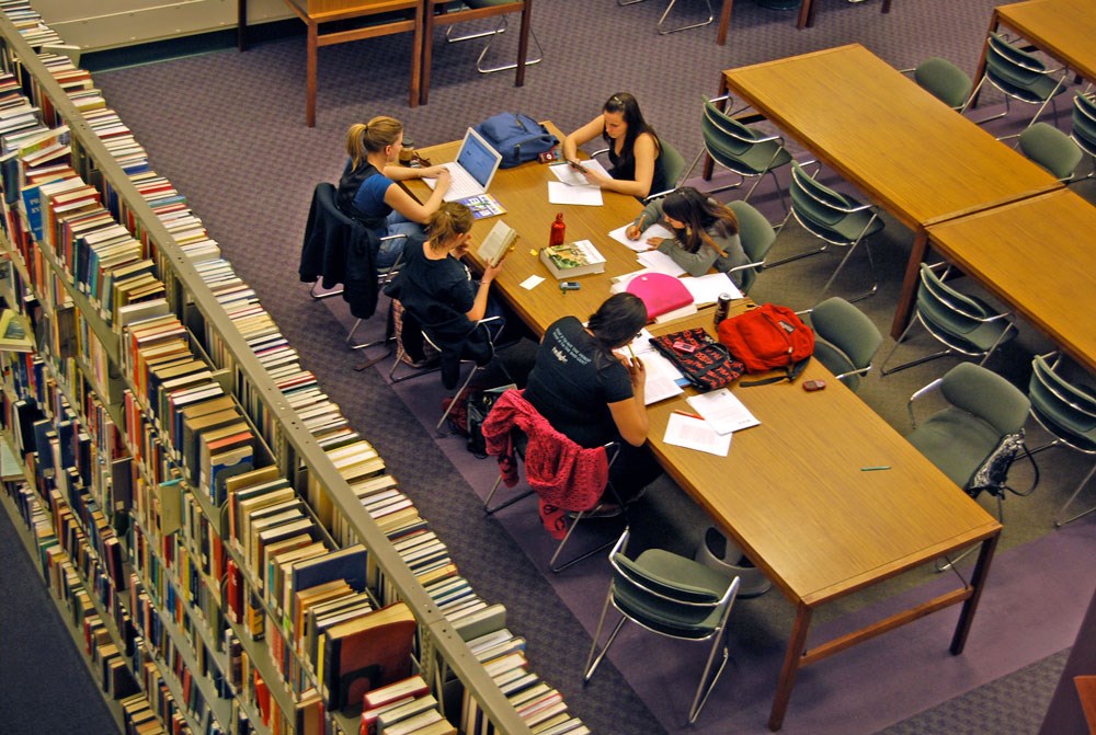 Students Studying in Armacost Library