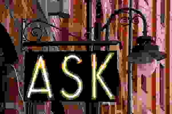 Store sign that says "Ask"