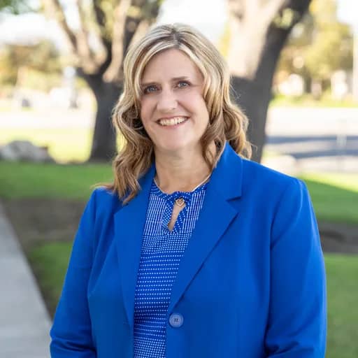 a person in a blue suit