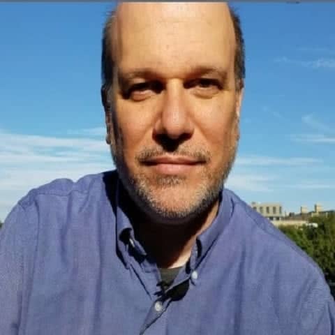 a person in a blue shirt