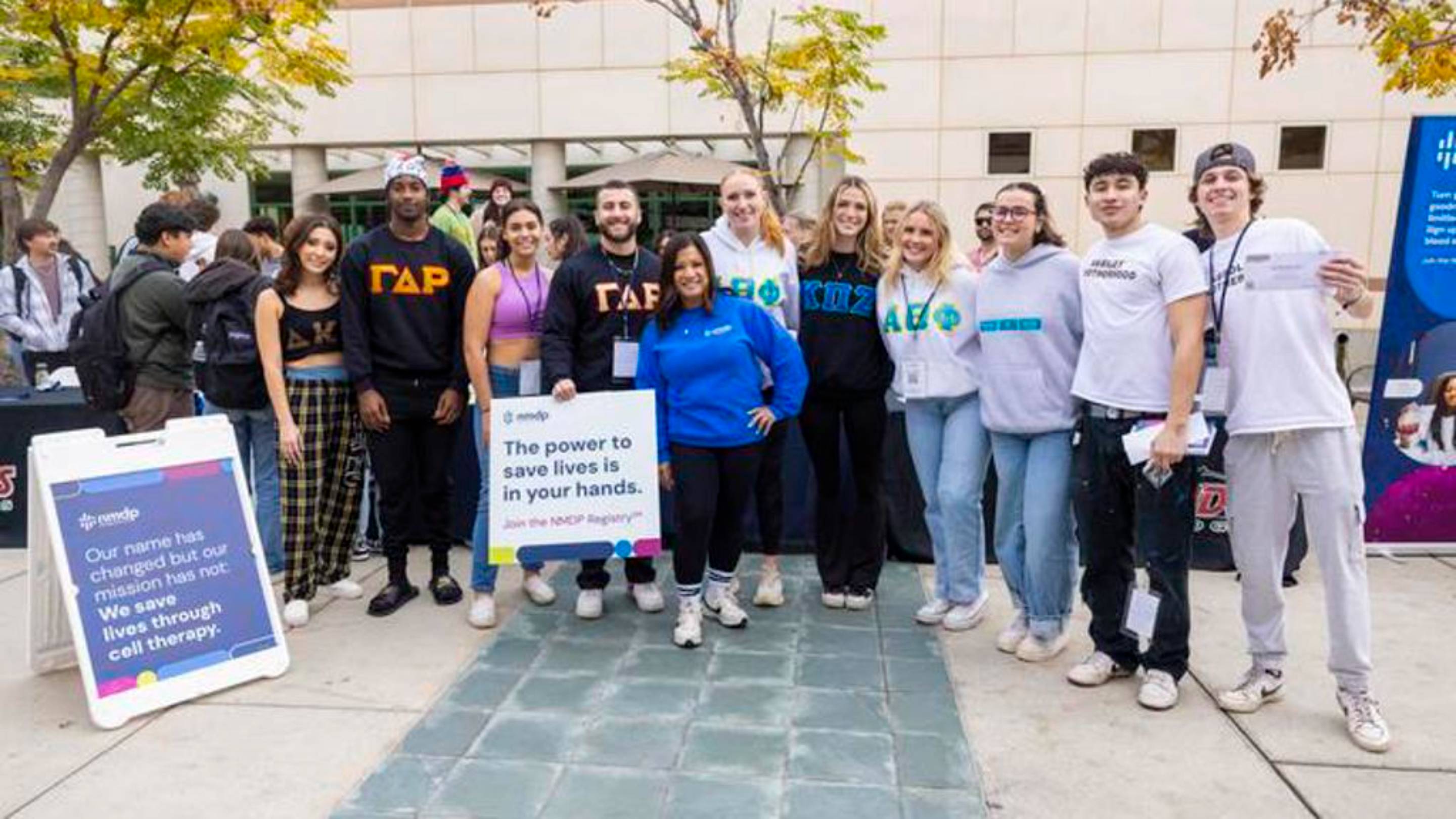 a group of people posing for a photo