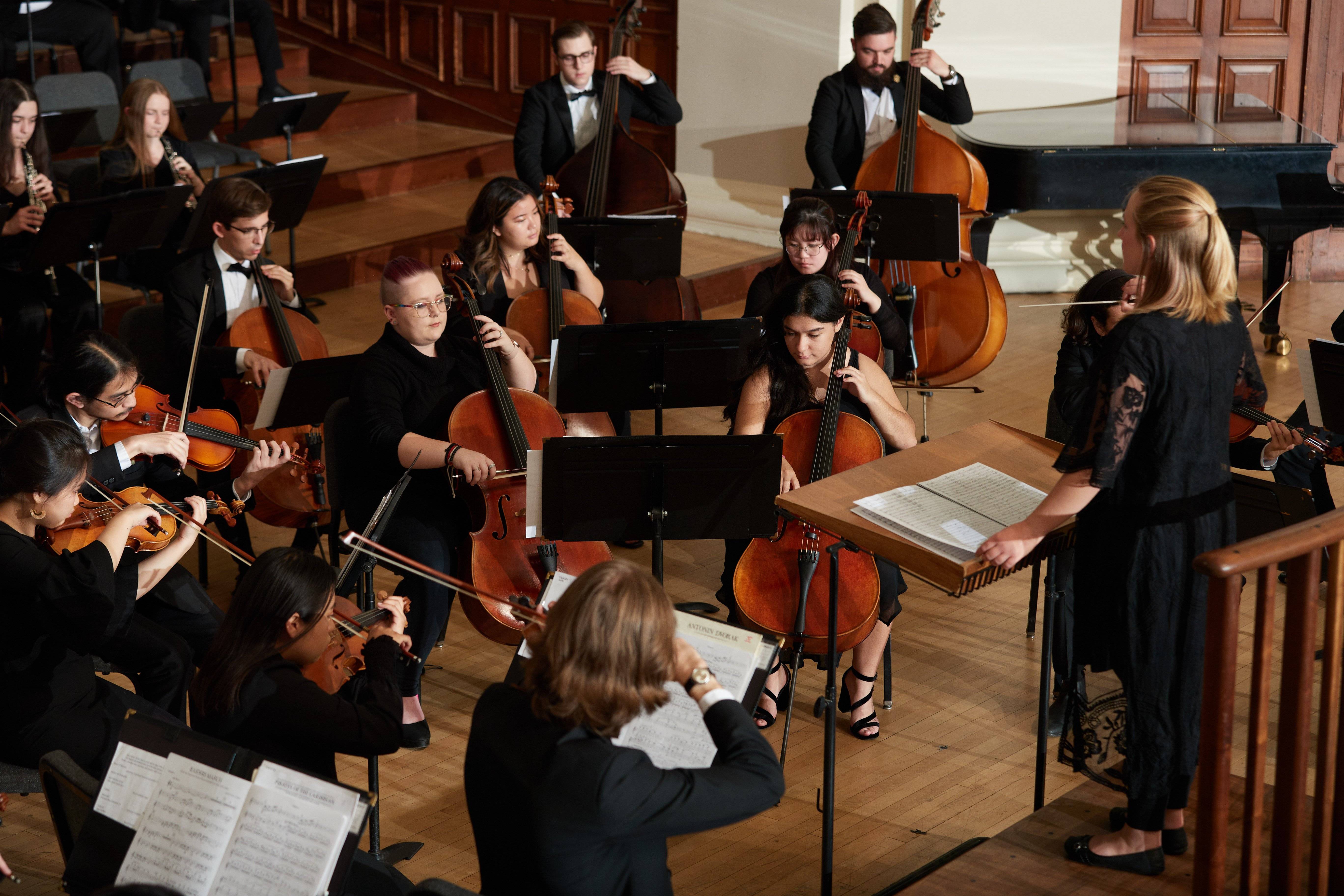 a group of people playing instruments