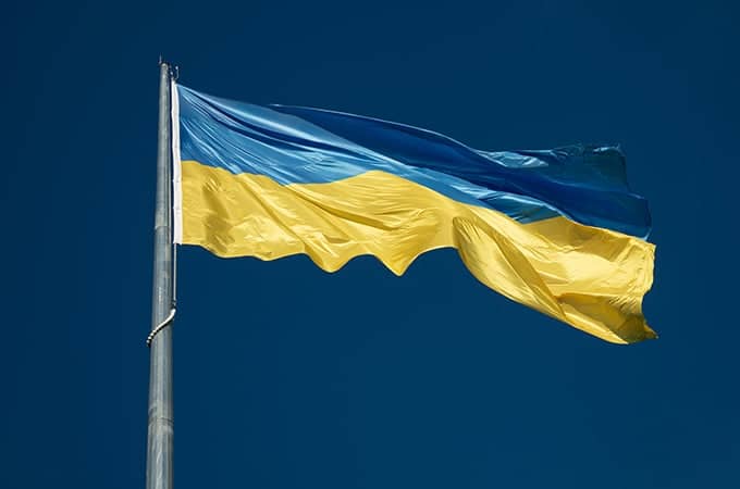 a yellow and blue flag