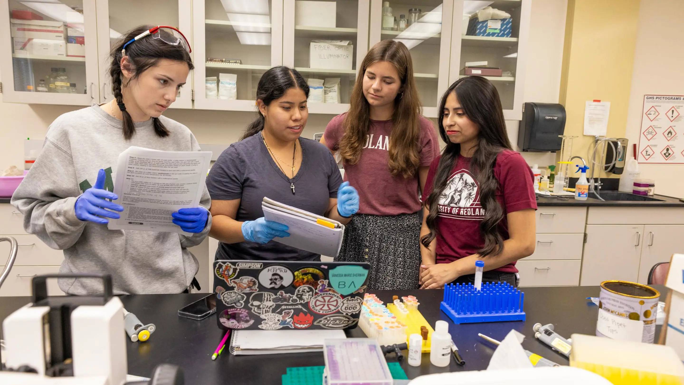 a group of women in a lab