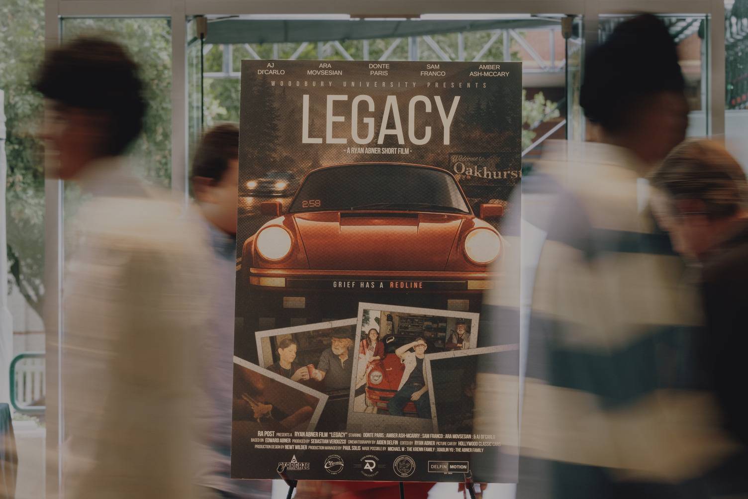 a poster with a picture of a car