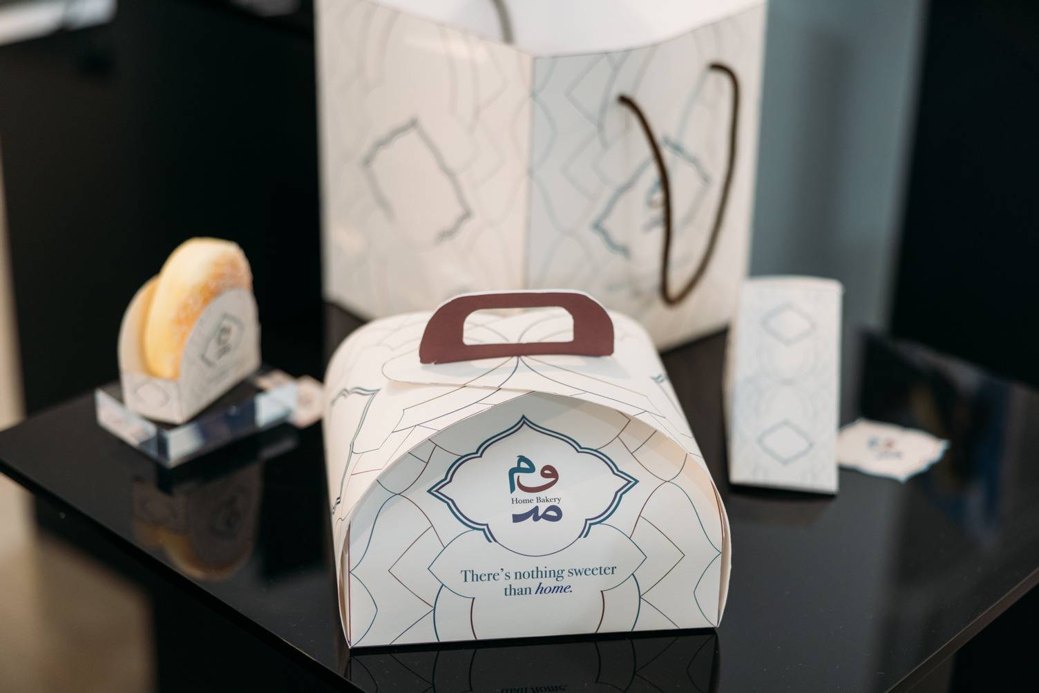 a white and blue box with handles