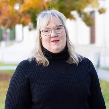 a person in a black sweater