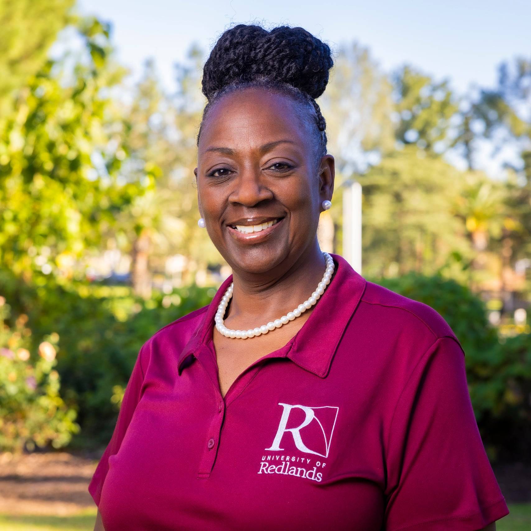 a person in a red shirt