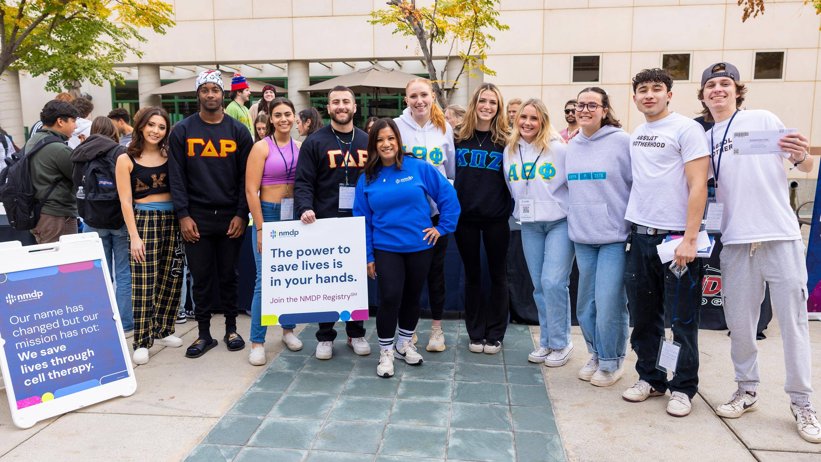 a group of people posing for a photo