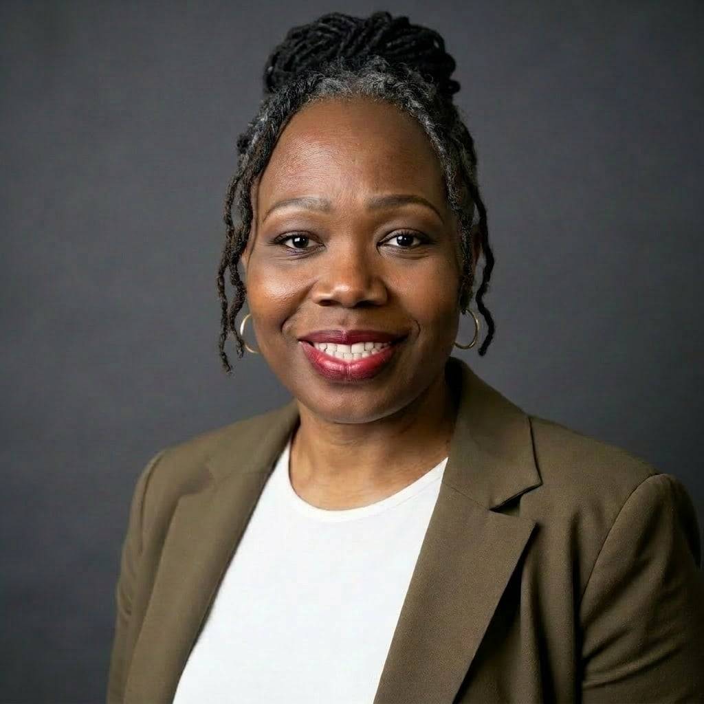 a person in a brown jacket