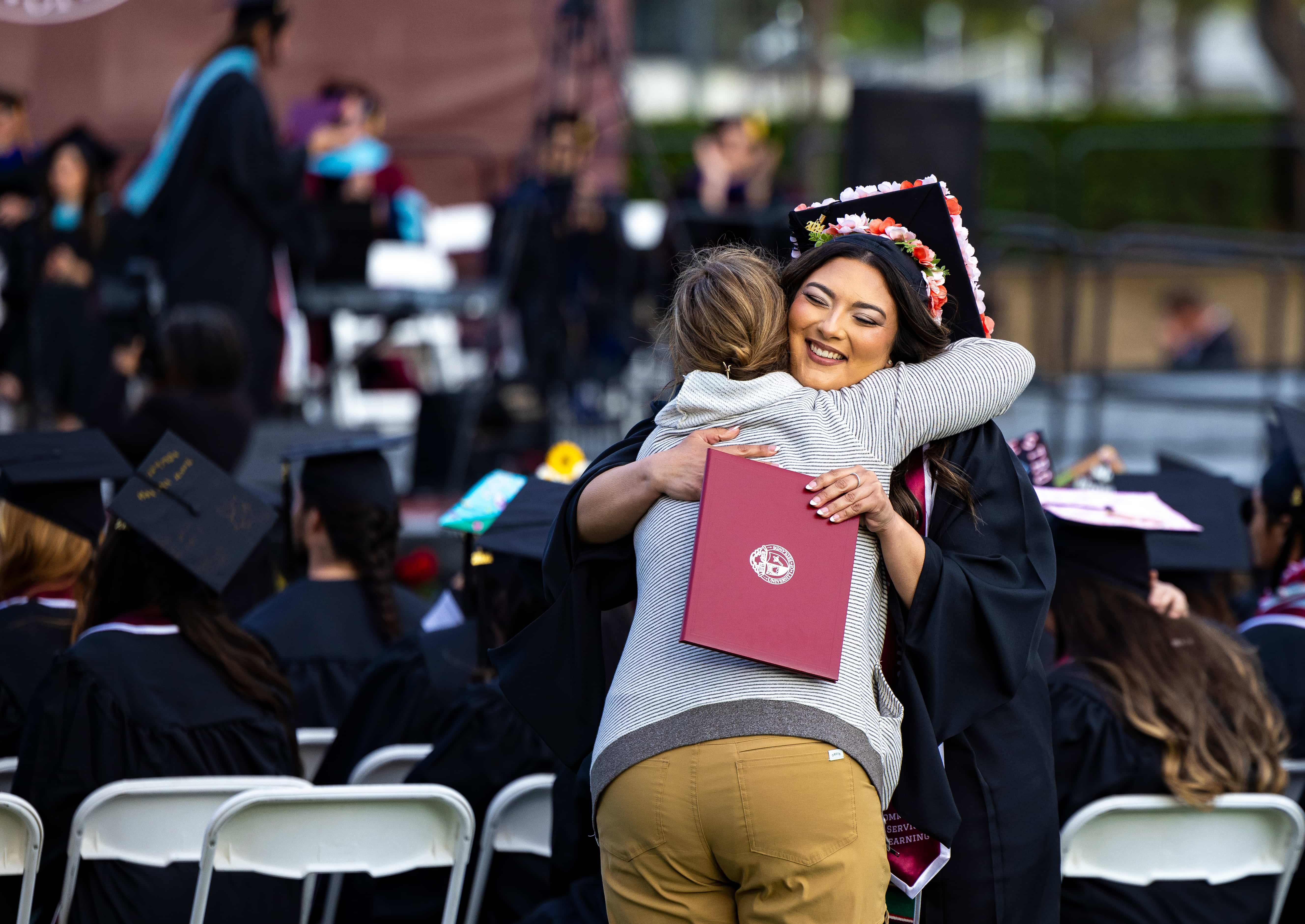 a person hugging a child
