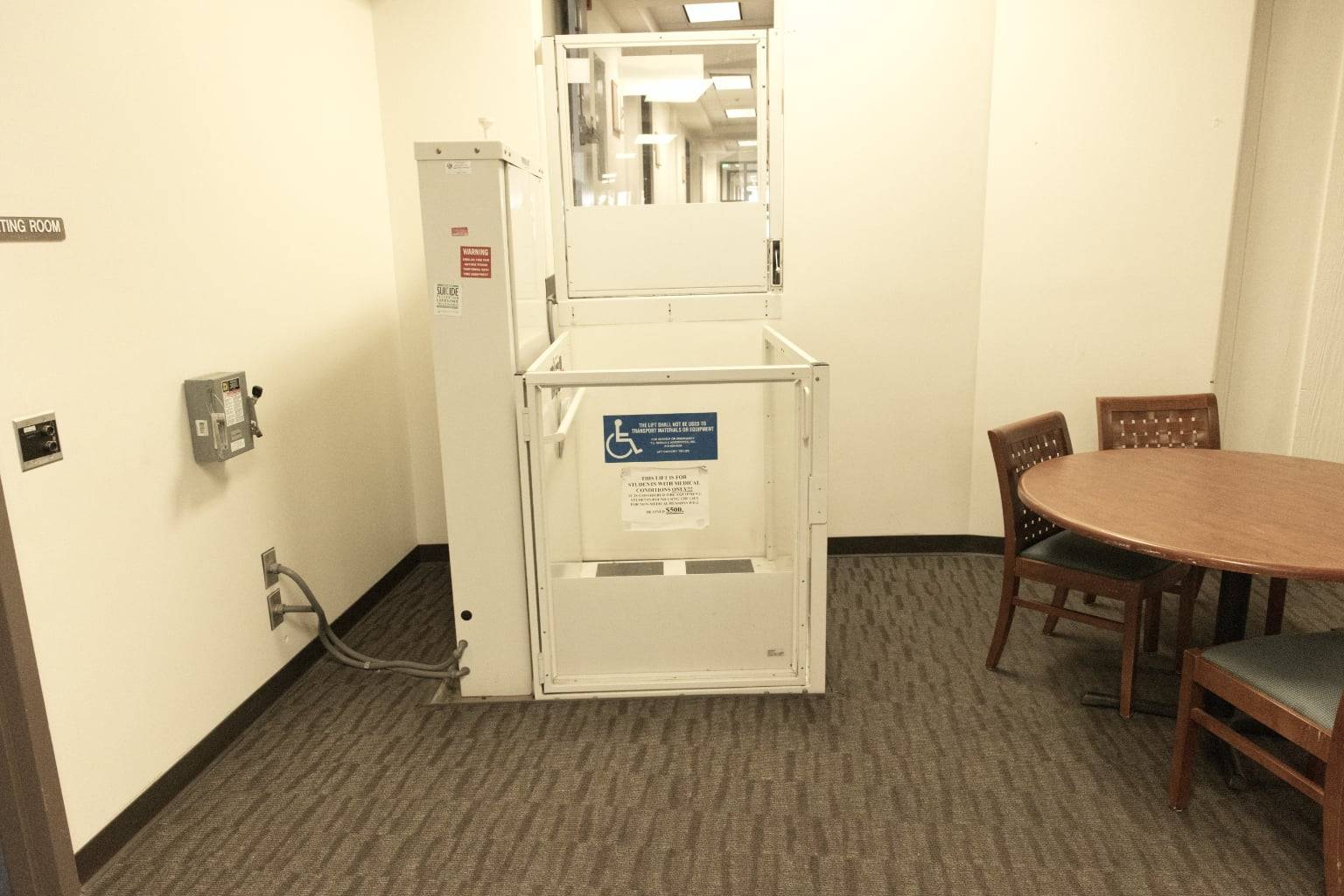 a white box in a room