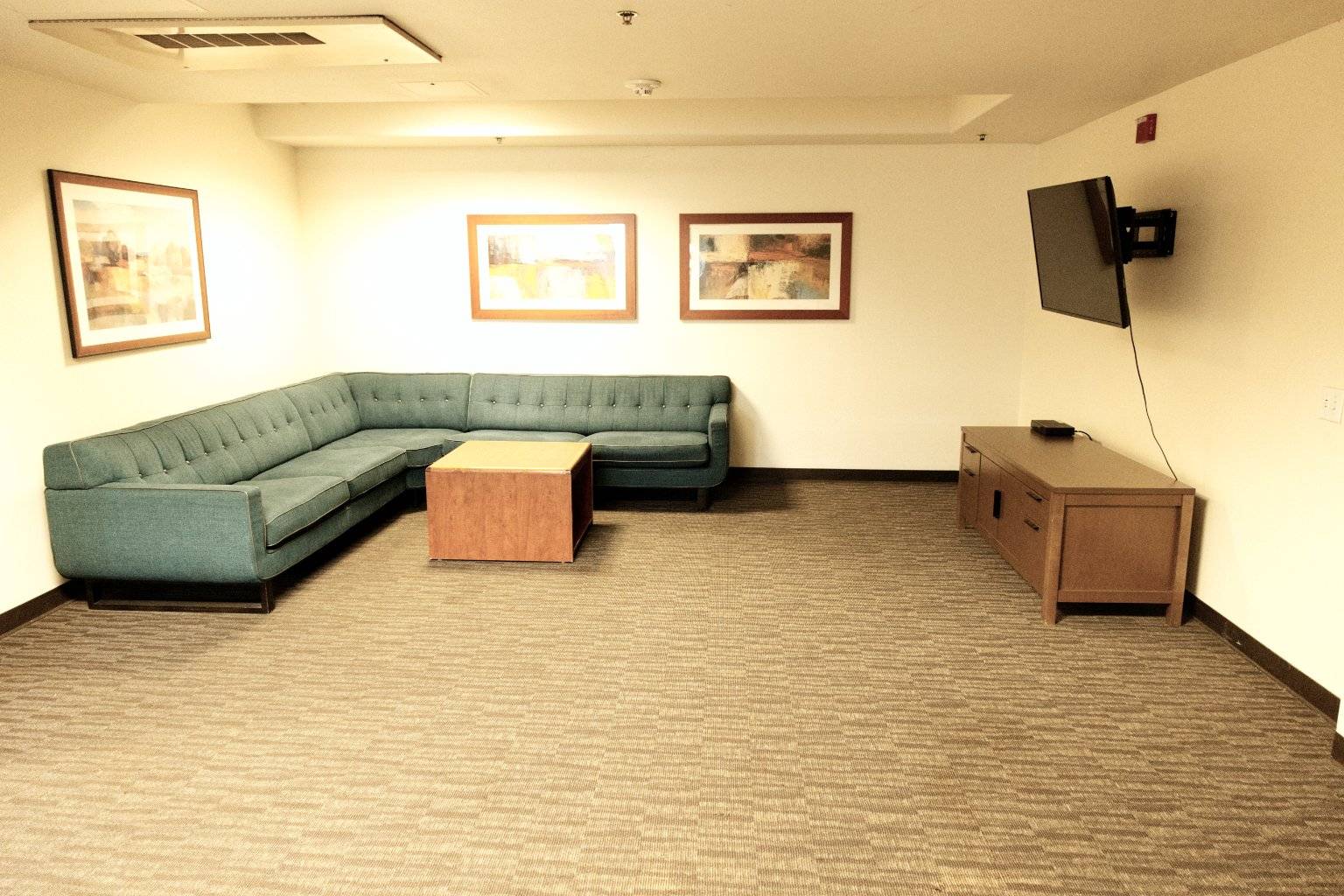 a room with couches and a tv