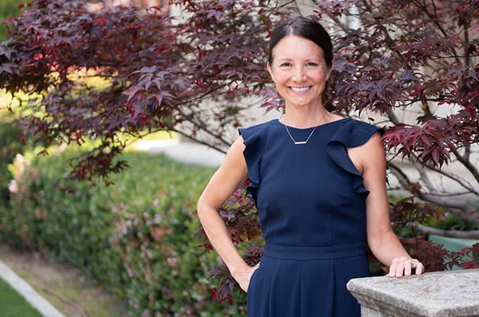 a person in a blue dress