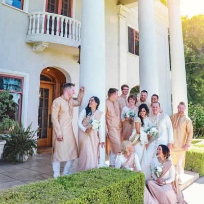 a group of people posing for a photo