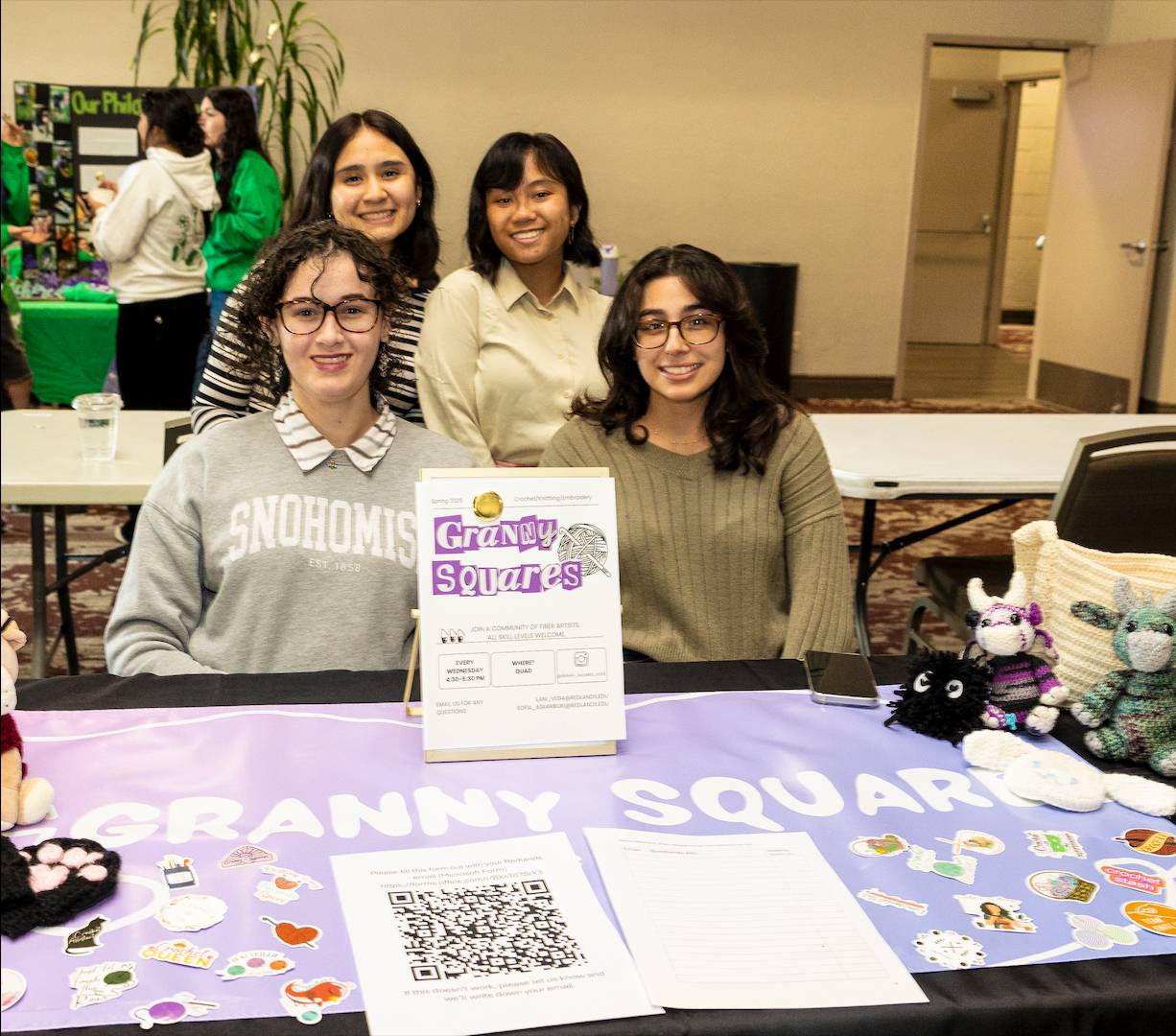 a group of people at a table