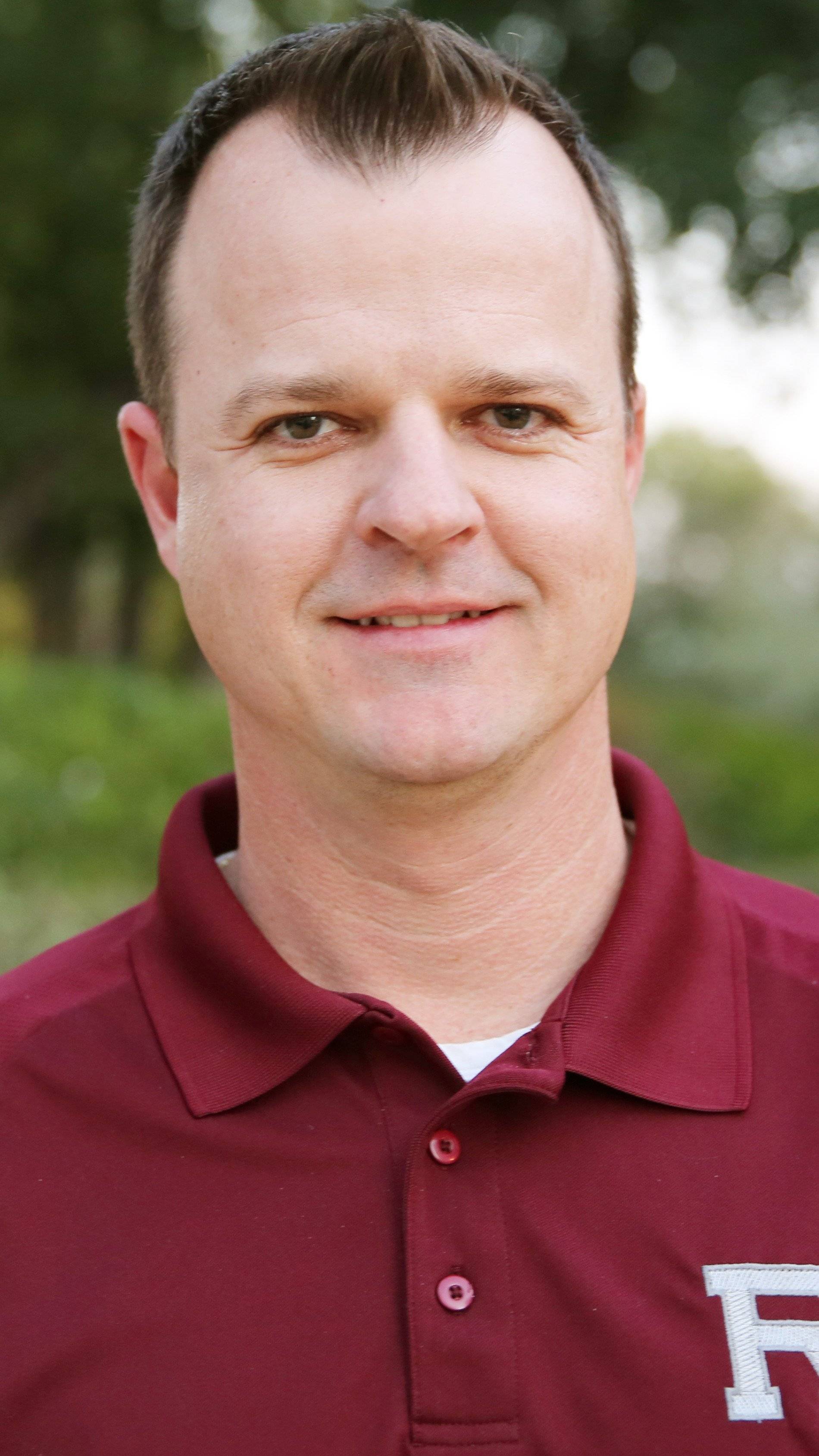 a person in a red shirt