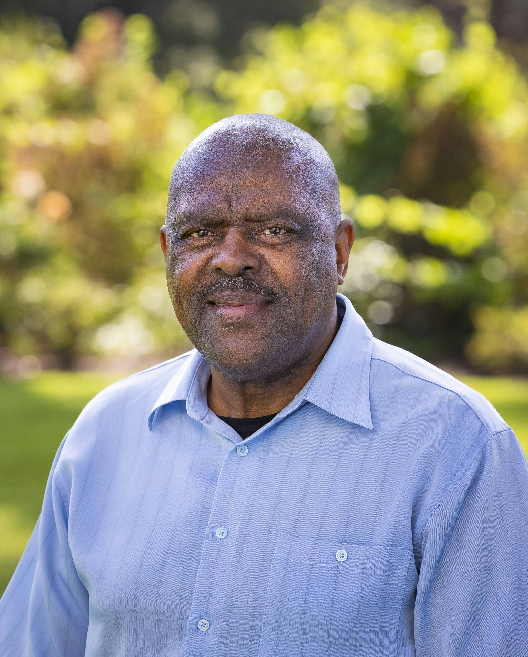 a person in a blue shirt