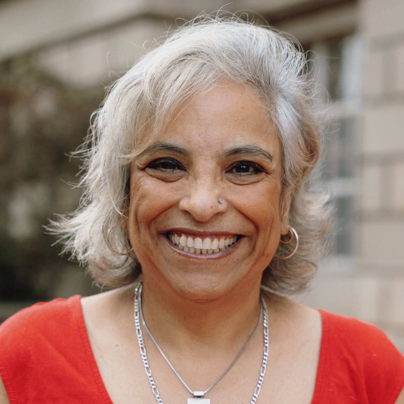 a person smiling at camera
