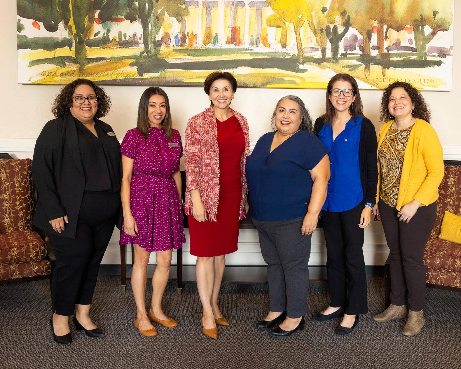 a group of women standing together