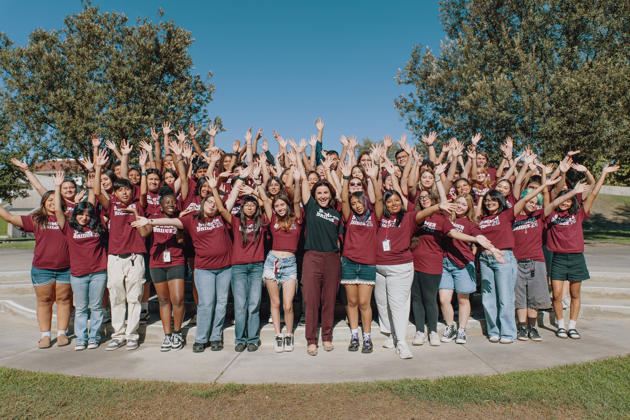 a group of people posing for a photo