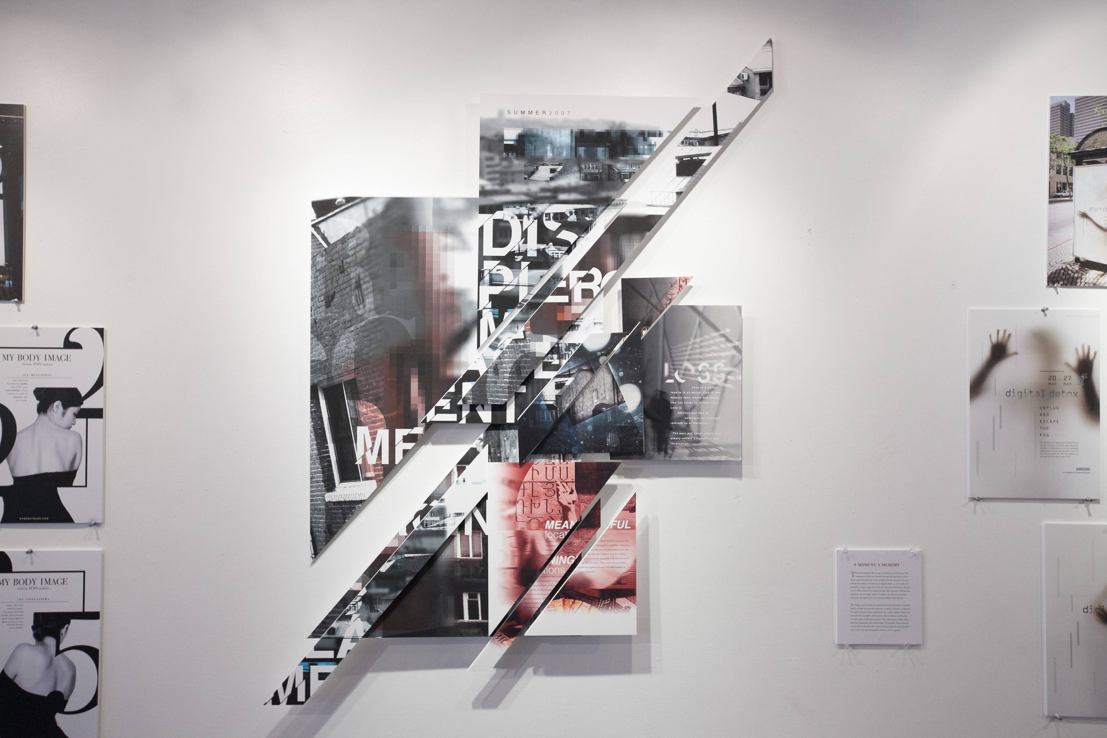 a art piece on a wall