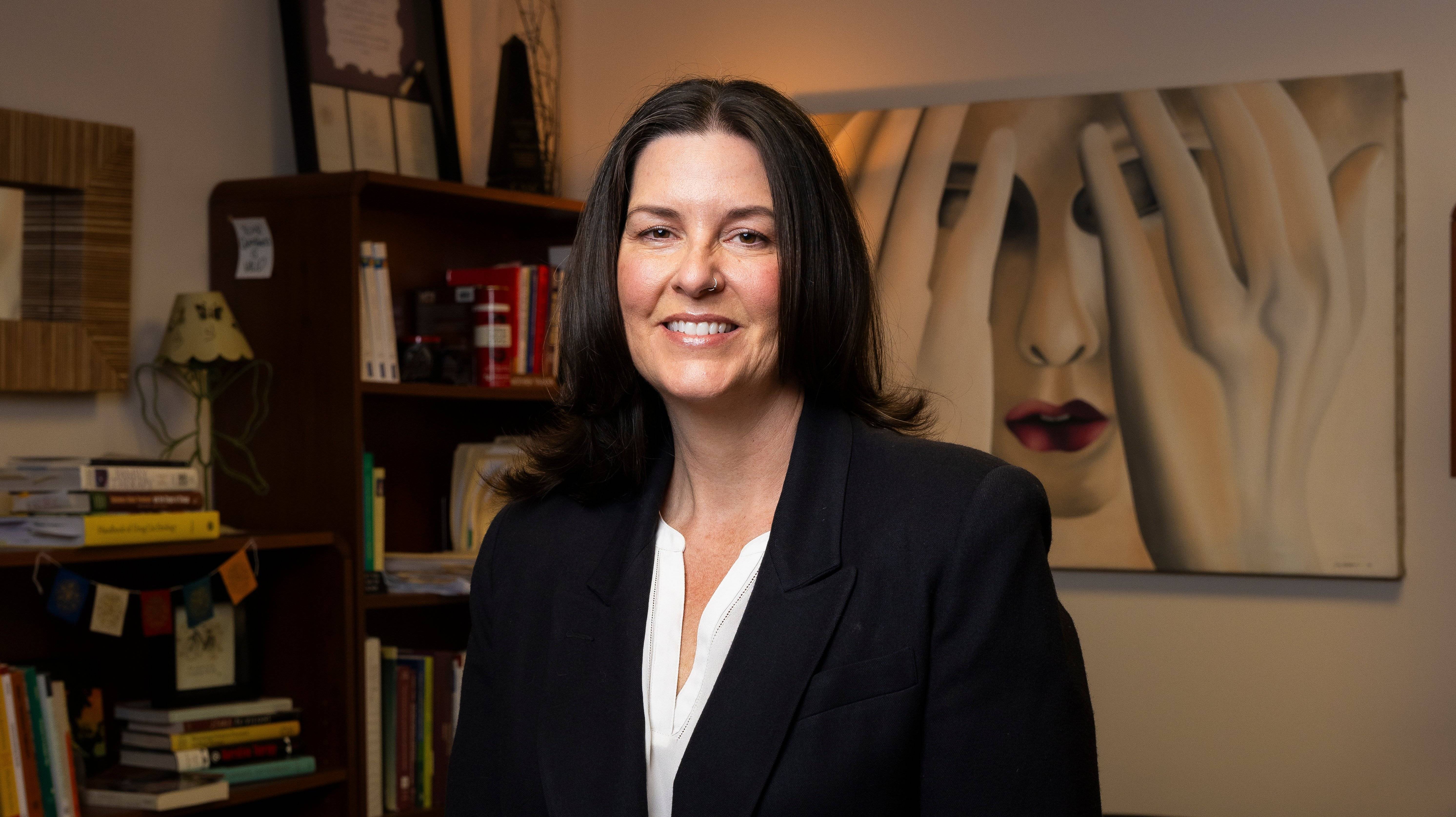 a person smiling at camera