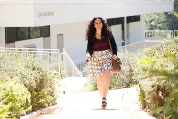 a person walking down a path