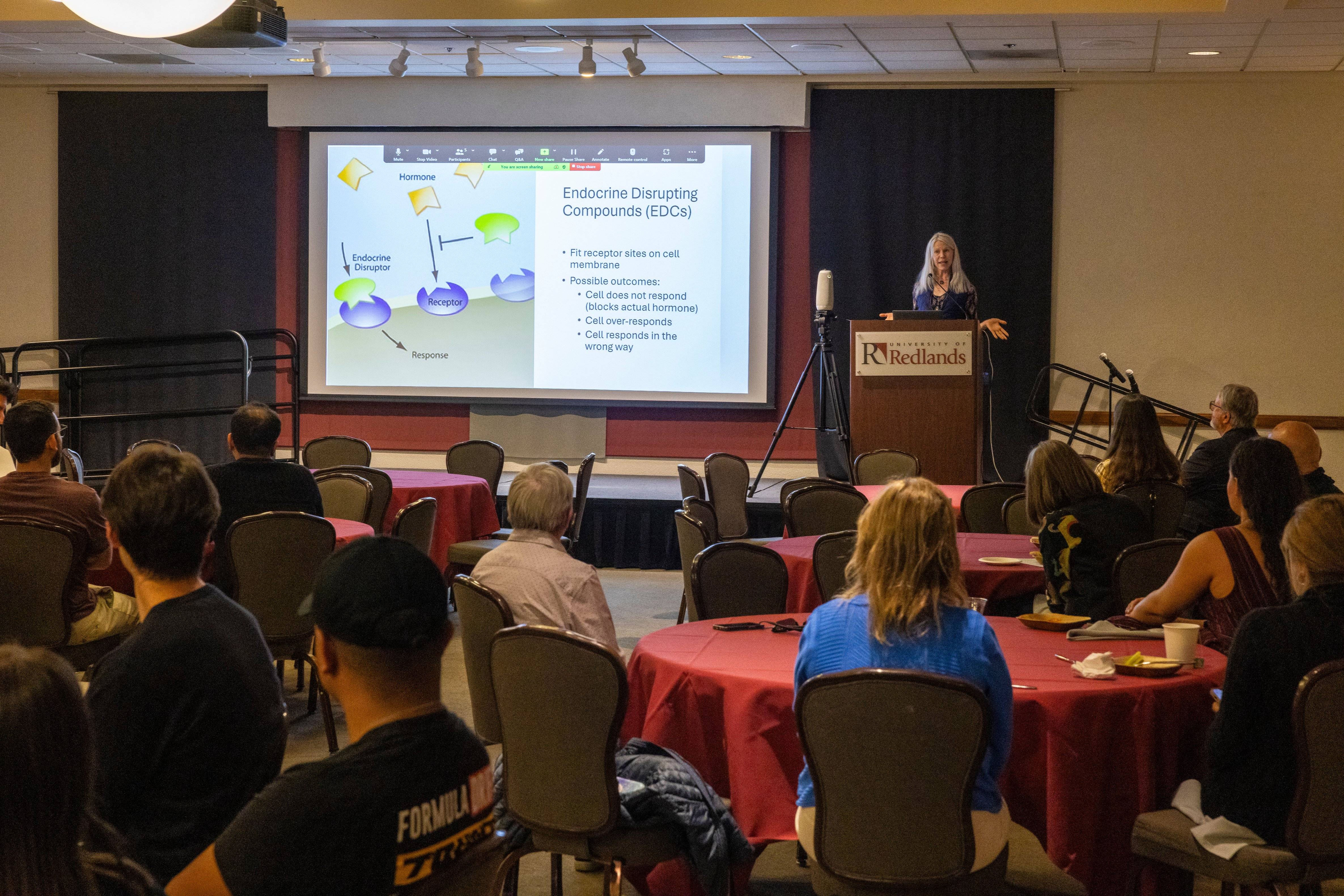 a person standing in front of a screen