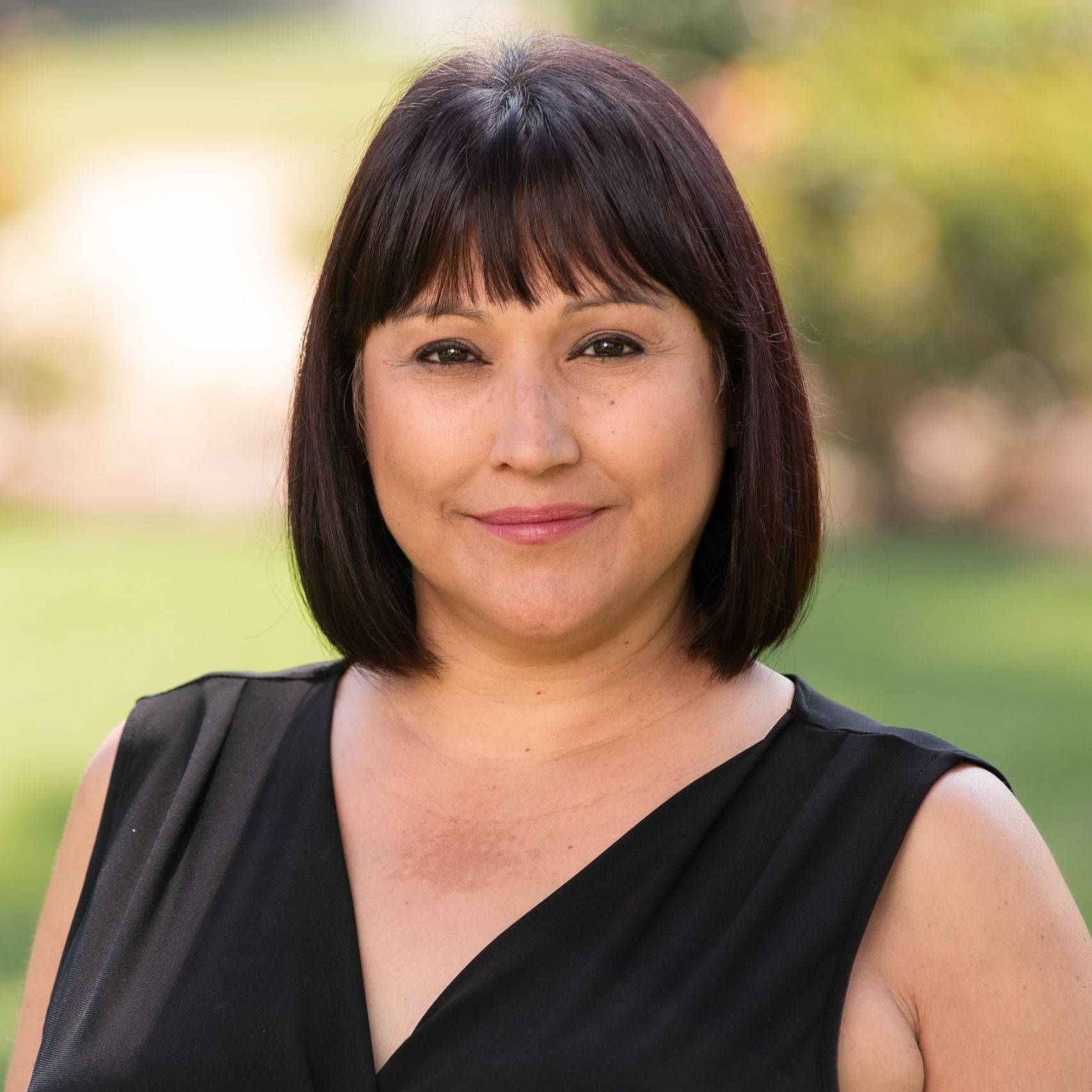 a person in a black dress