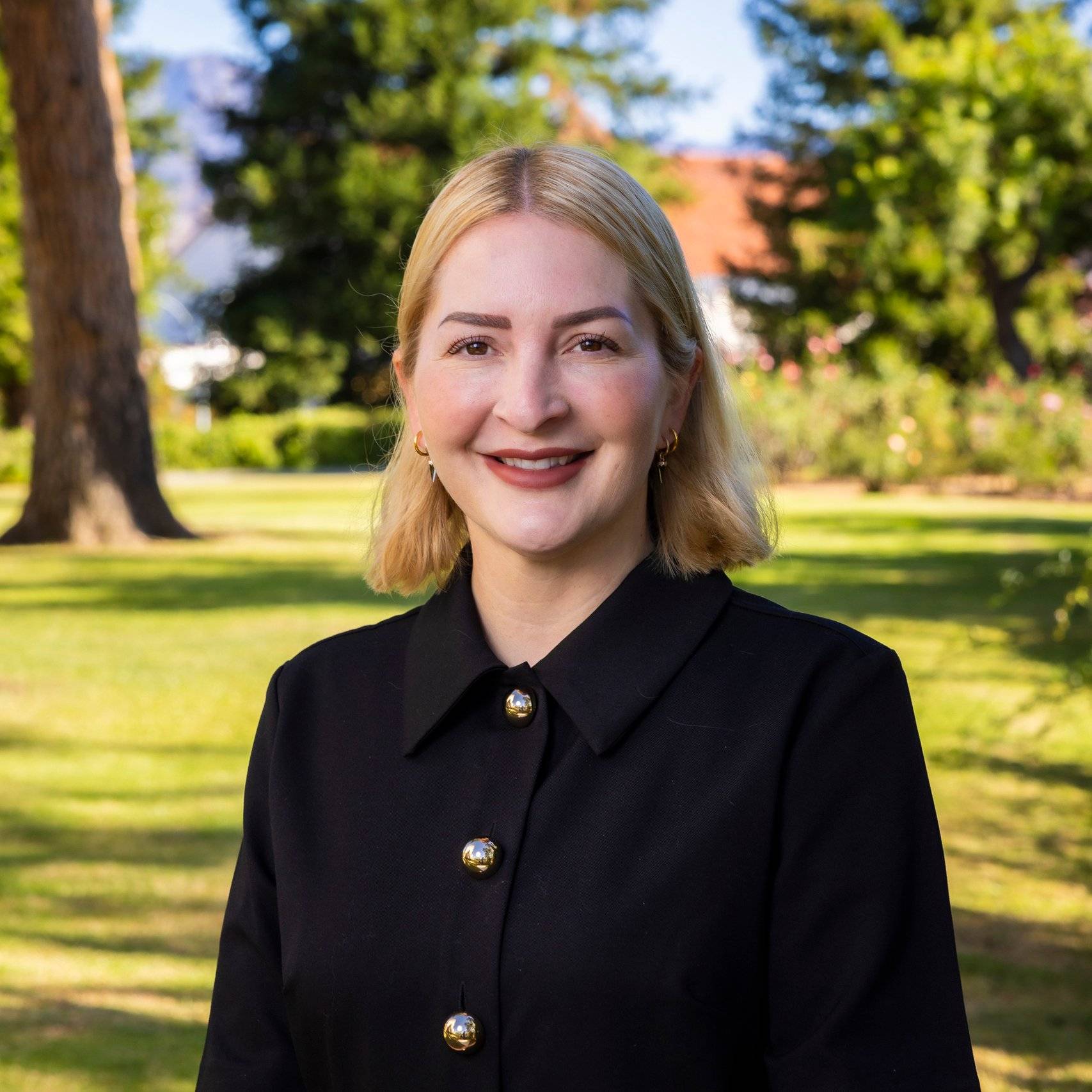 a person smiling at camera