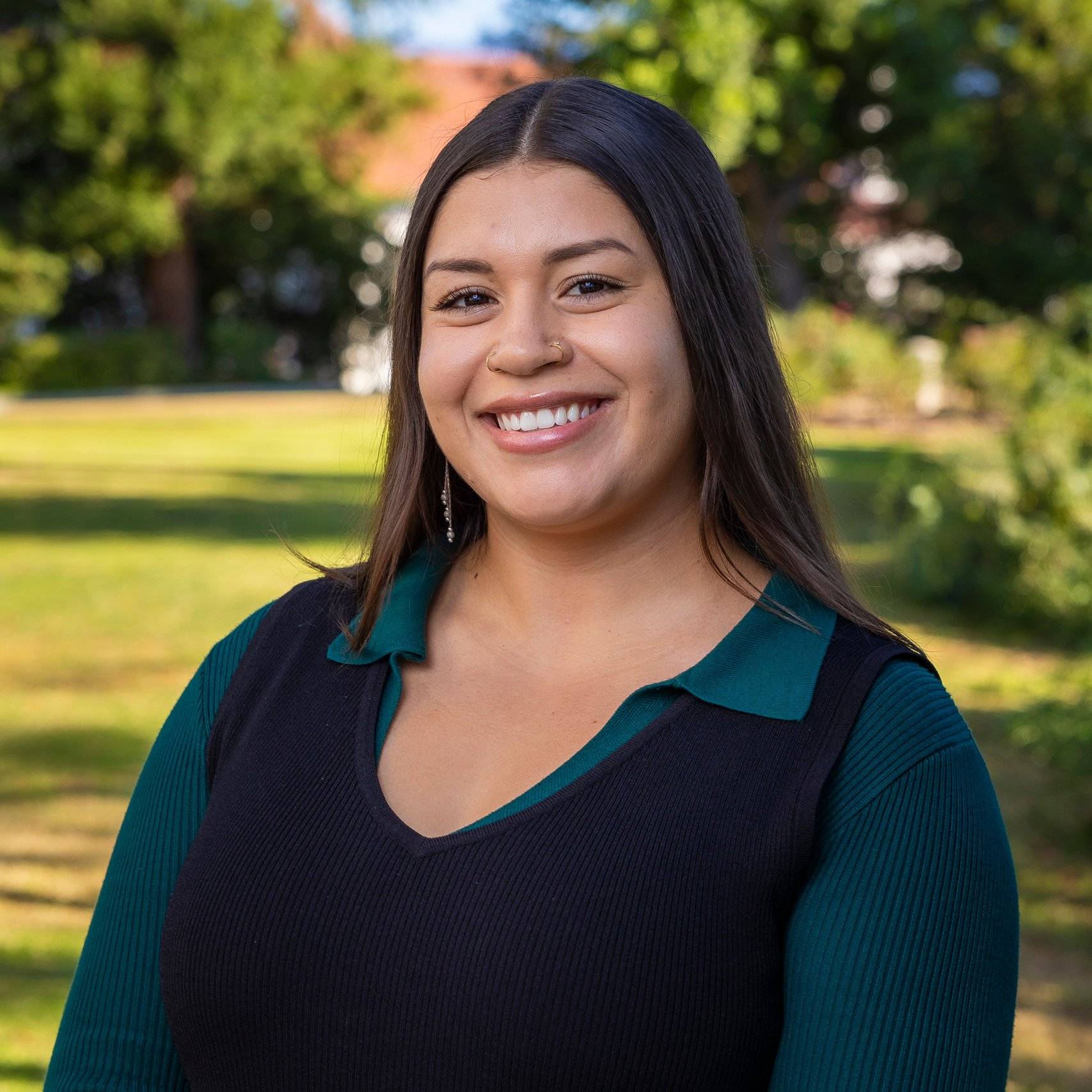 a person smiling at camera