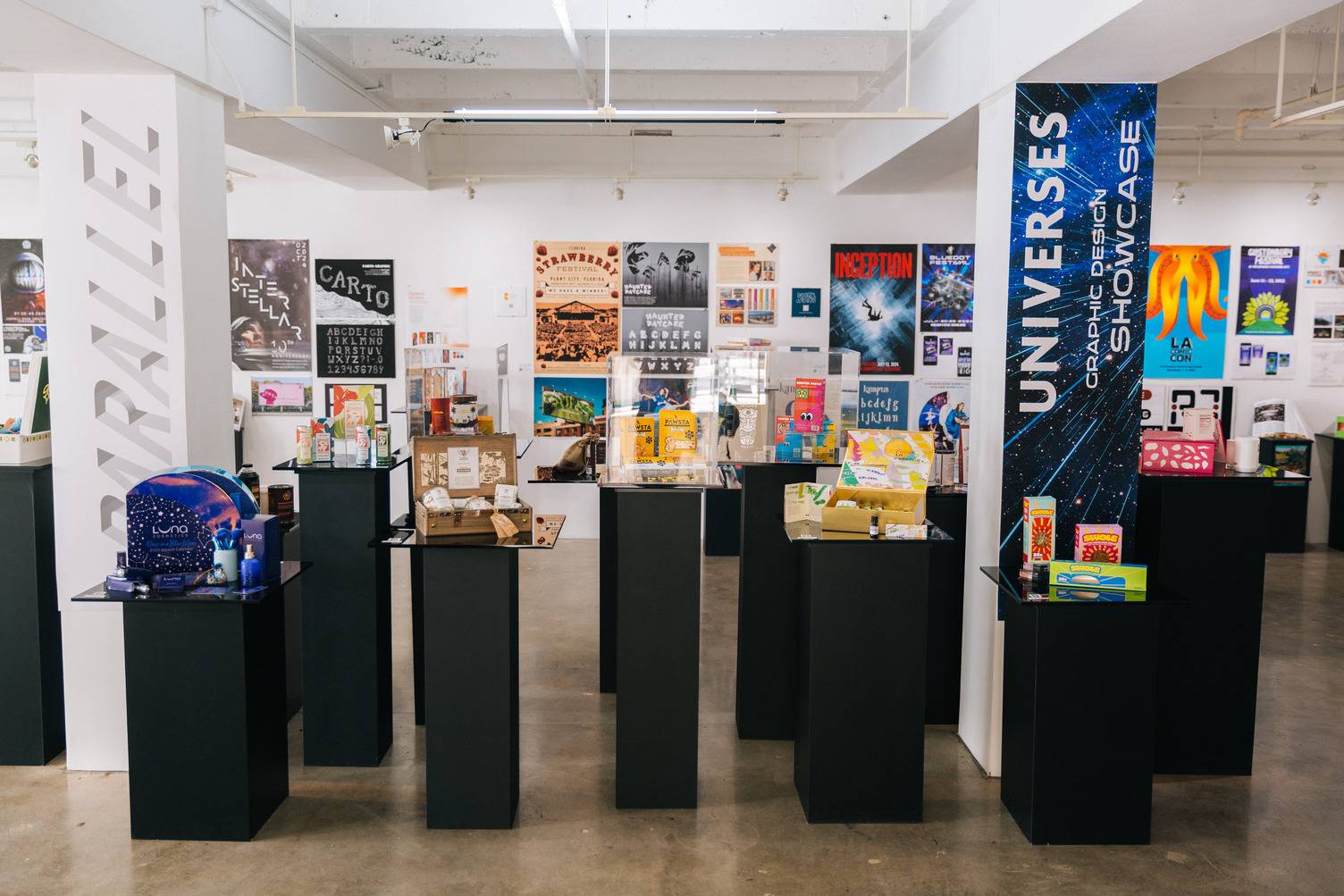 a display of books and magazines in a room