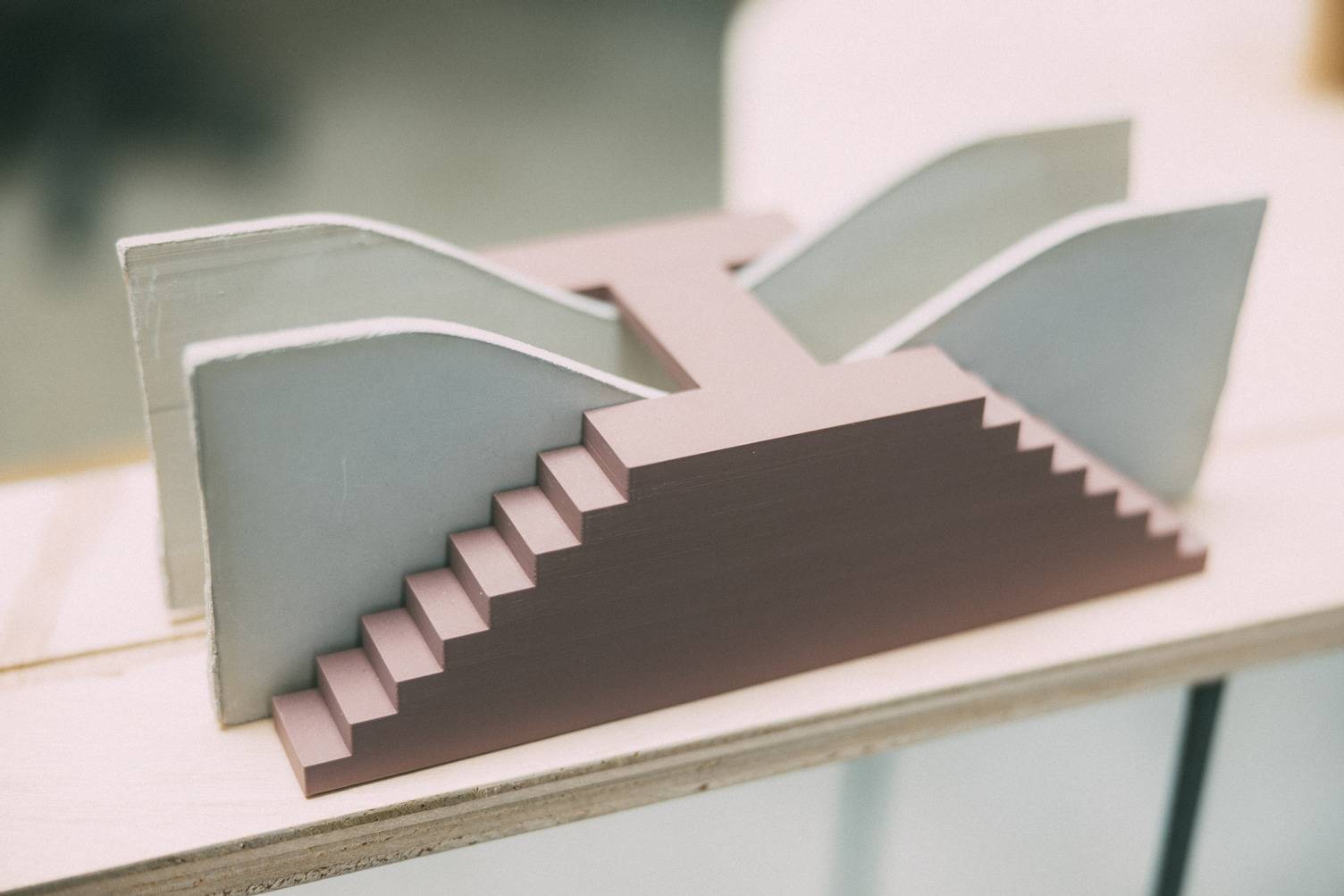 a model of stairs on a table