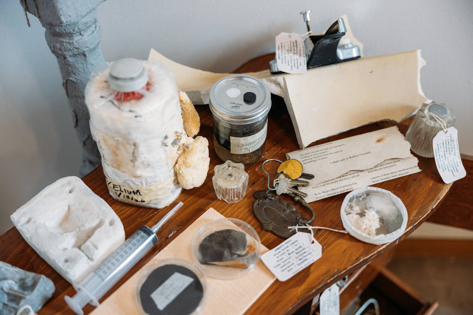 a table with objects on it