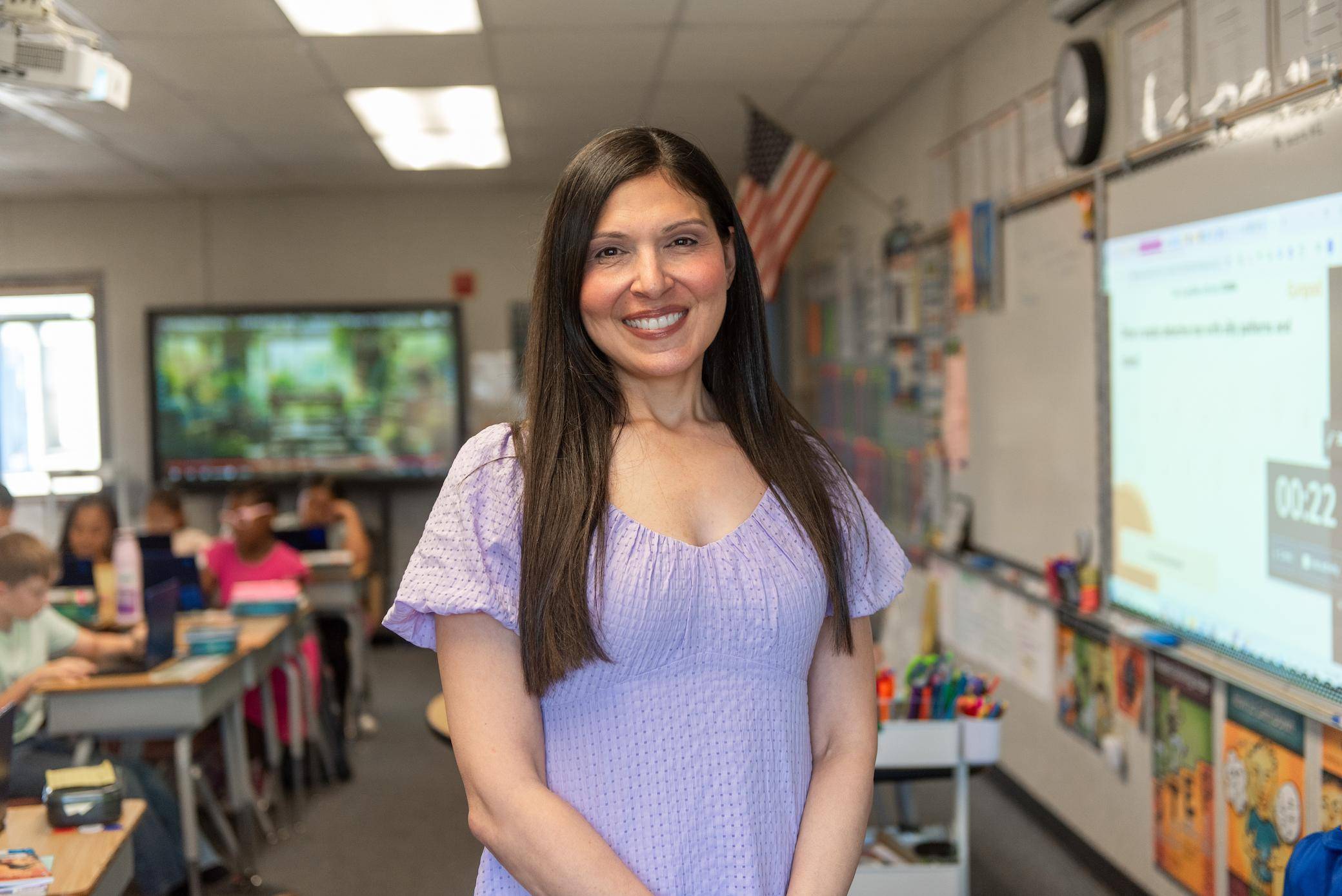 a person in a classroom