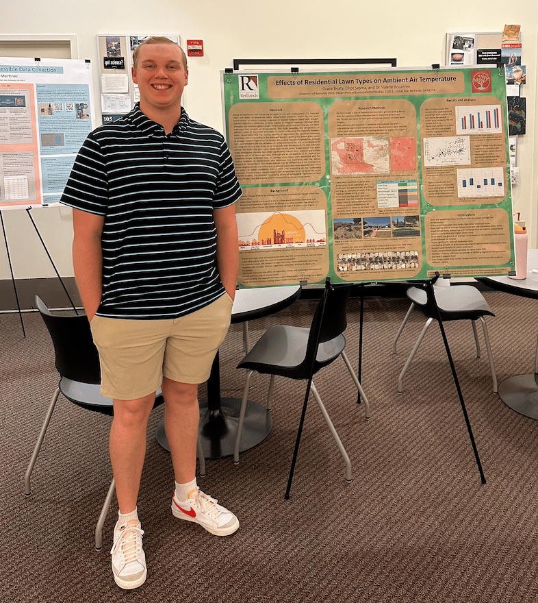 a person standing in front of a poster