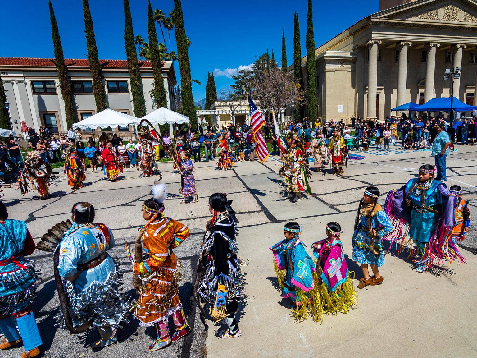 a group of people in traditional attire