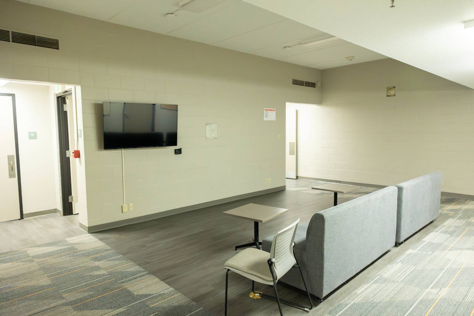 a room with a couch and a table