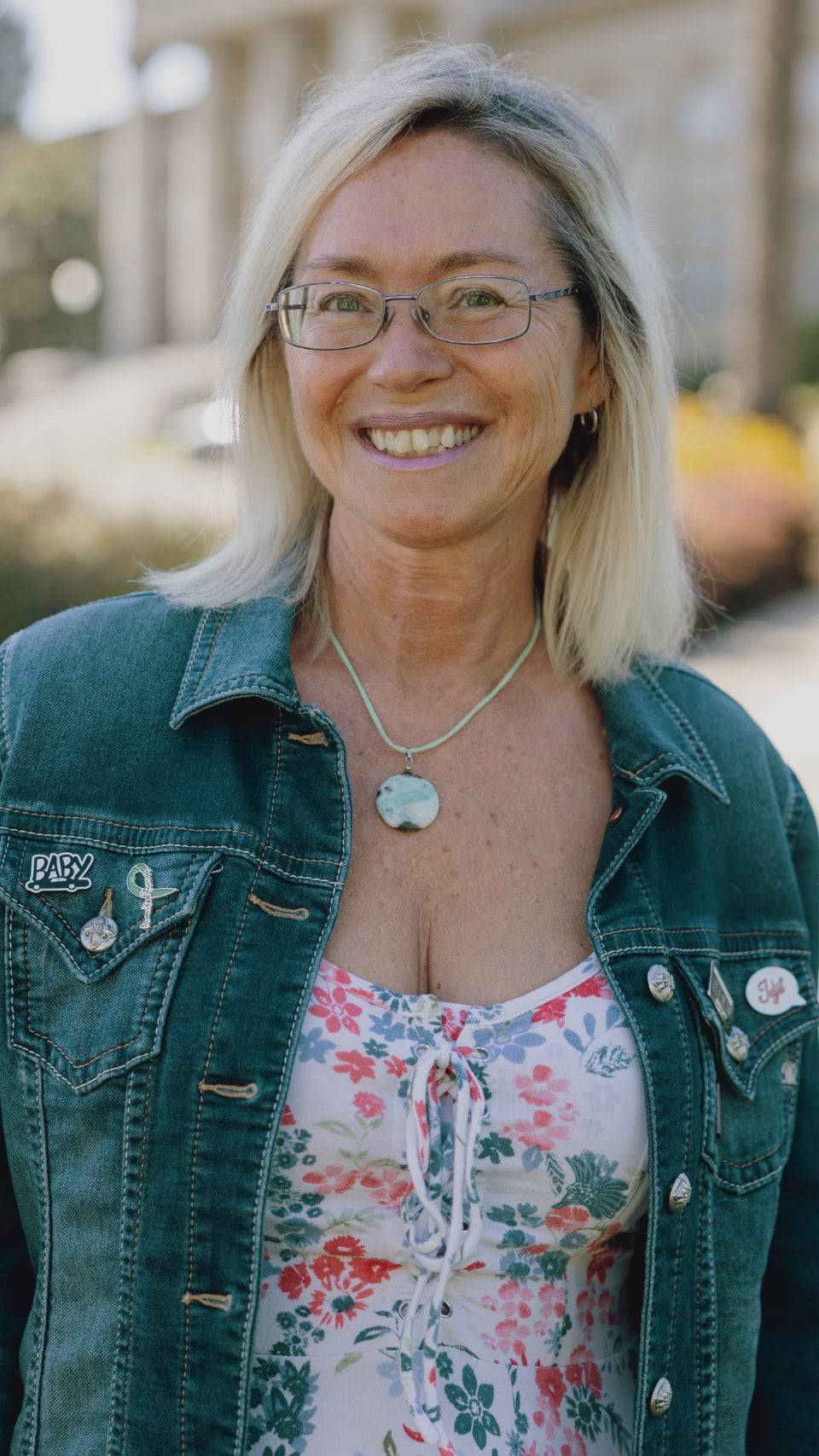 a person smiling at camera