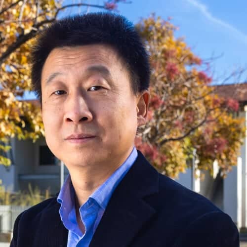 a person in a blue shirt