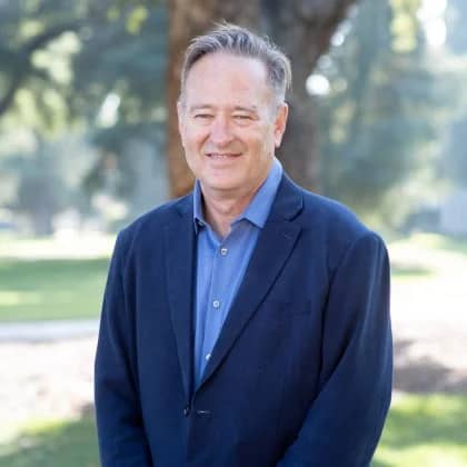 a person in a blue suit