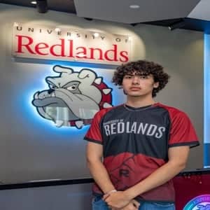 a person standing in front of a sign