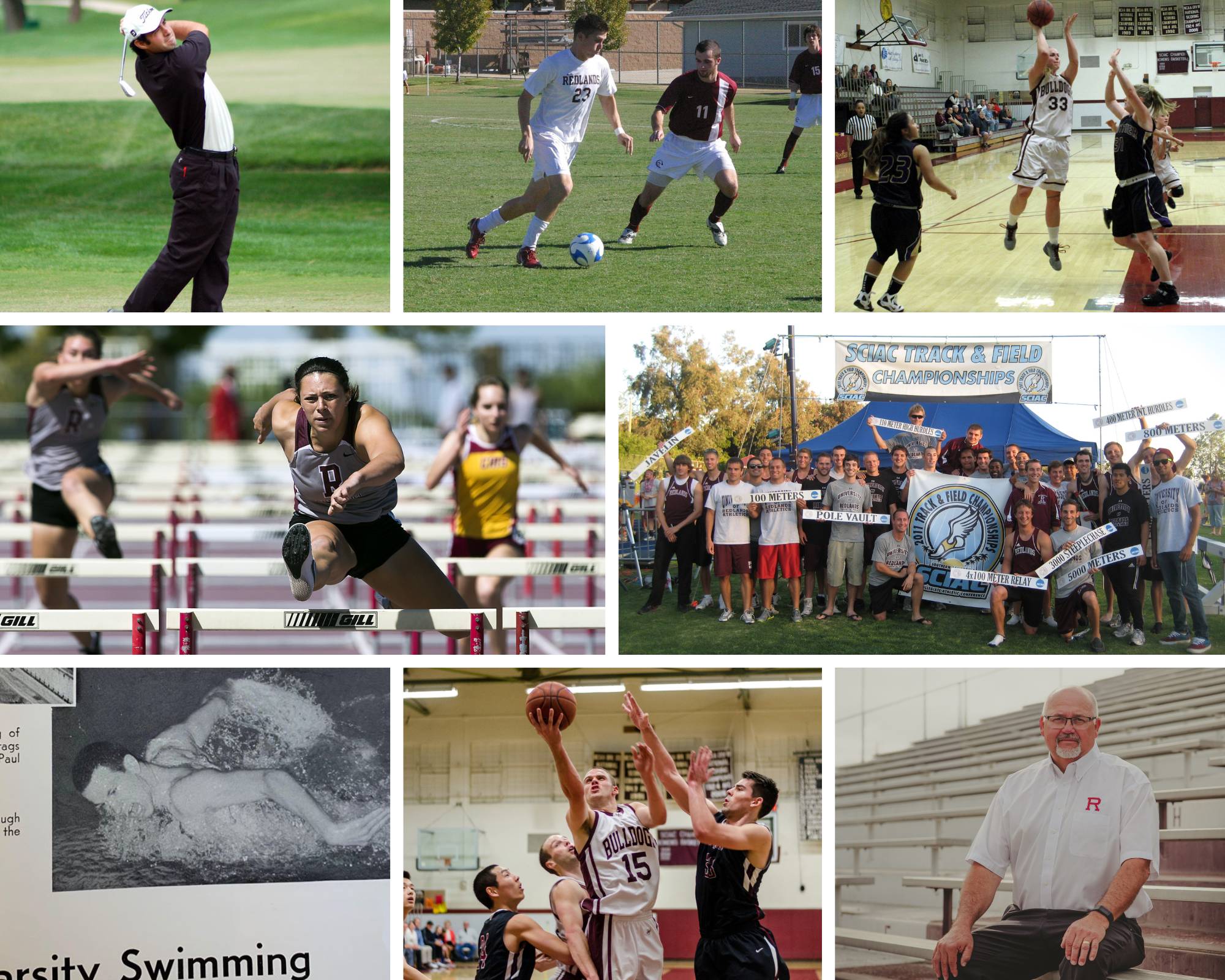 a collage of people playing sports