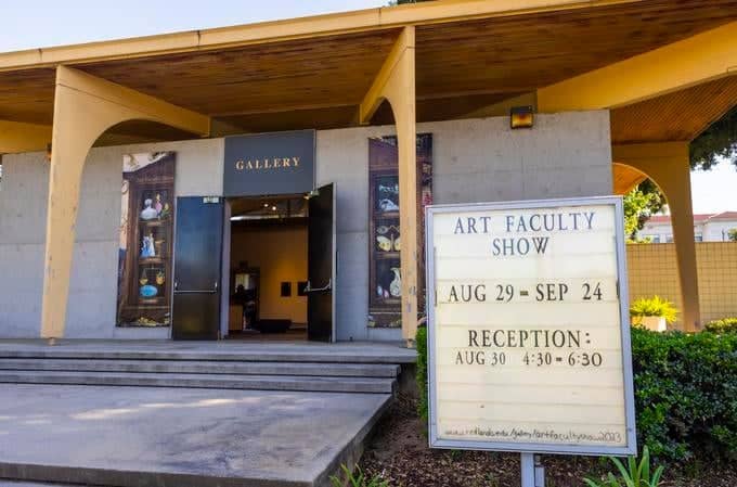 a building with a sign in front of it