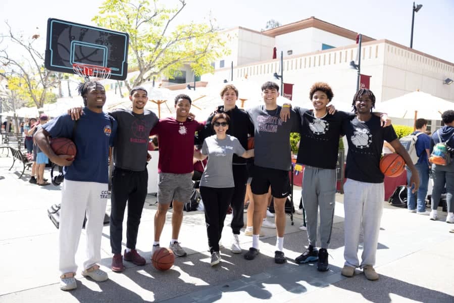 a group of people posing for a photo