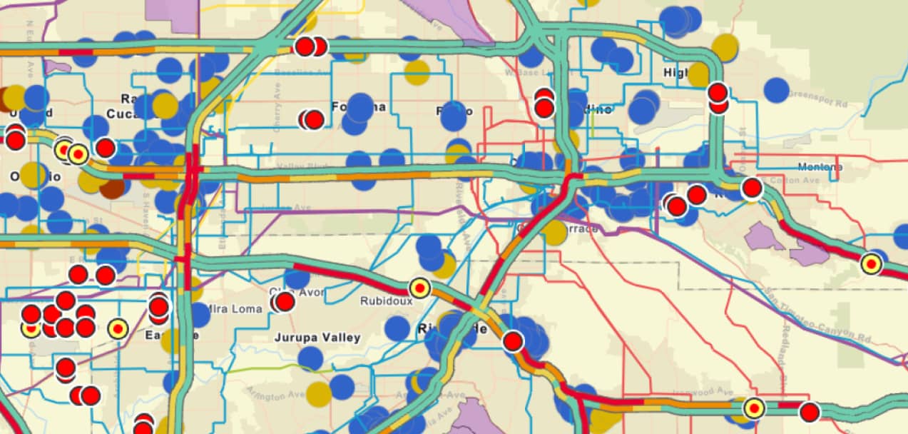 a map with persony dots and lines