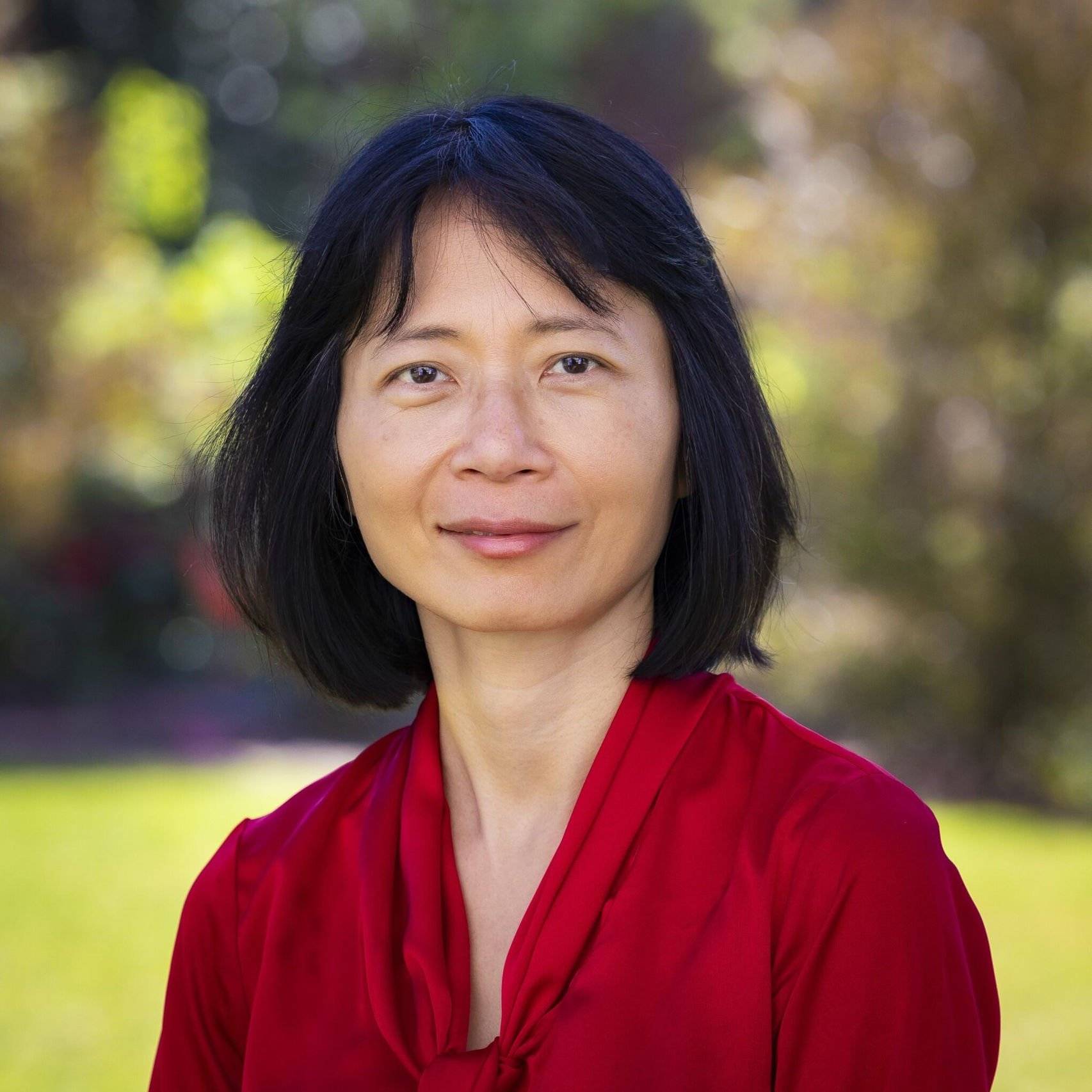 a person in a red shirt