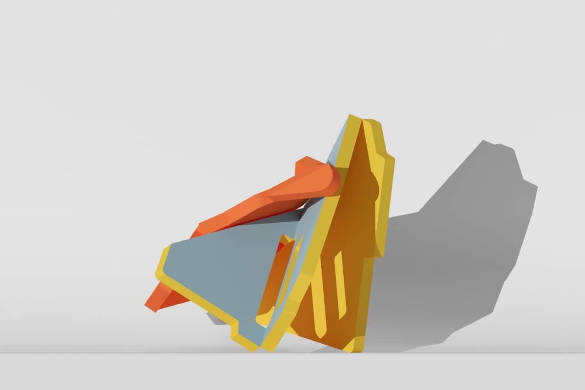 a colorful objects on a white surface