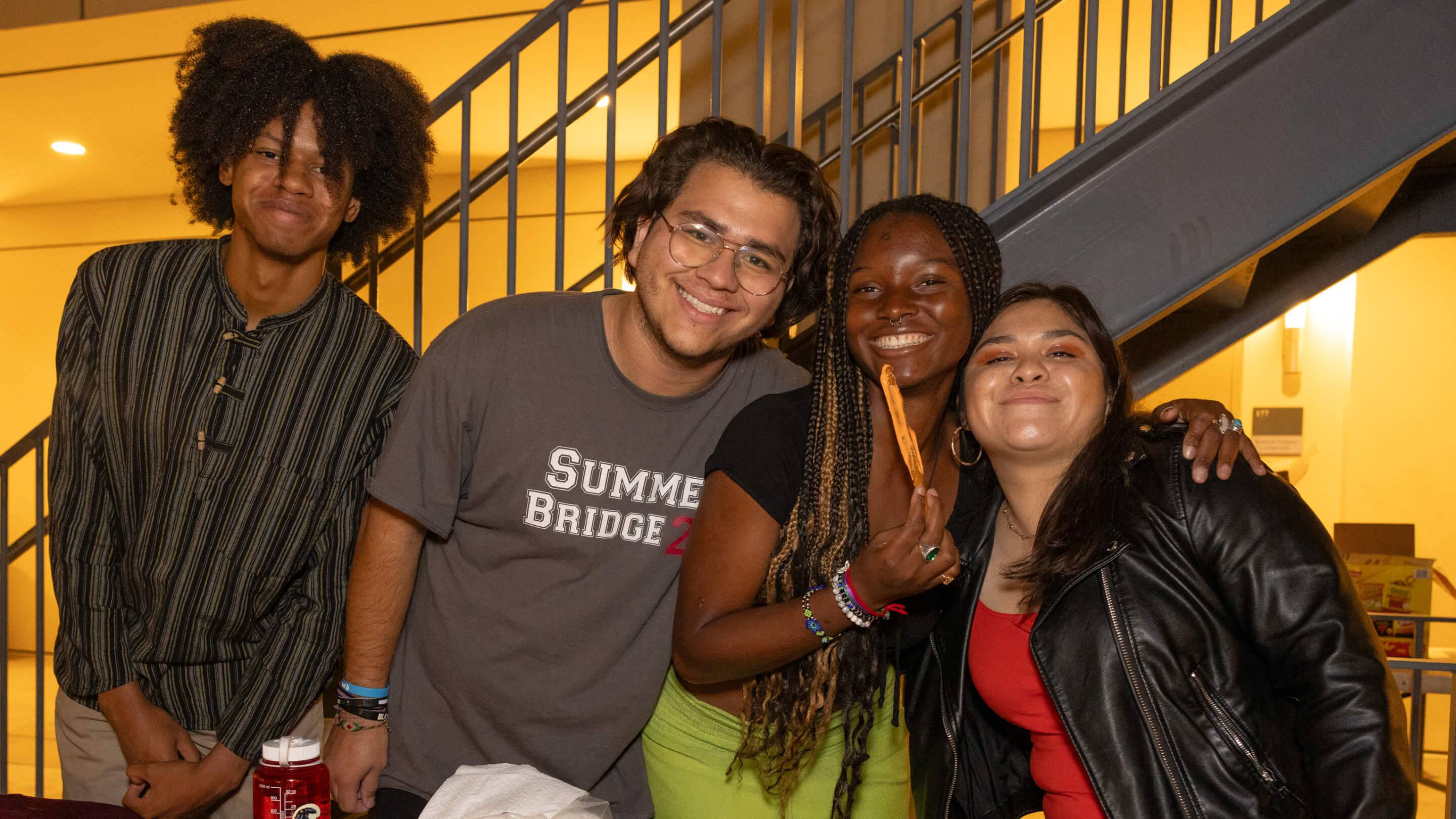 a group of people posing for a photo
